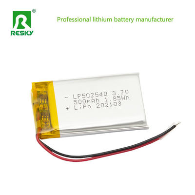 comprar Batería de litio solar recargable Celda 502540 3.7v 500mAh 1.85wh Batería de iones de litio online manufacture