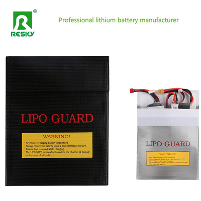 comprar Bolsa de almacenamiento segura para carga de baterías de litio RC, a prueba de fuego, impermeable, plateada y negra Fabricación en línea