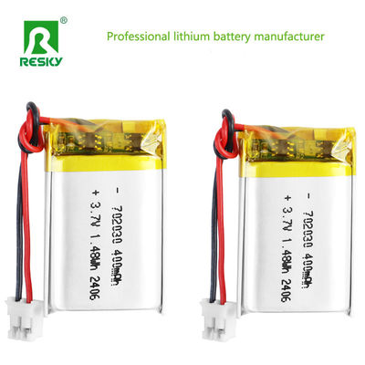 comprar 702030 3.7v 400mAh 1.48wh Batería recargable de litio Li-polímero para altavoz Bluetooth Fabricación en línea
