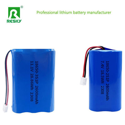 comprar 18650 Lithium Ion Batteries 11.1V 3s 2600mAh 28.86wh Rechargeable Li-ion Battery Pack Fabricación en línea