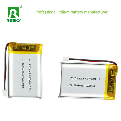 comprar Rechargeable Lipo Lifepo4 Batteries 803040 3.7v 1000mAh 3.7wh Solar Lithium Polymer Battery Cell Fabricación en línea