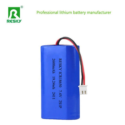 comprar Paquete de baterías de litio 18650 recargables, 2600 mAh, 7,4 V, 19,24 Wh, paquete de baterías lipo Fabricación en línea