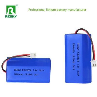 comprar Paquete de baterías de polímero de iones de litio cilíndricas 18650 3.7v 7.4V 2600mAh 19.24wh Baterías de litio Fabricación en línea
