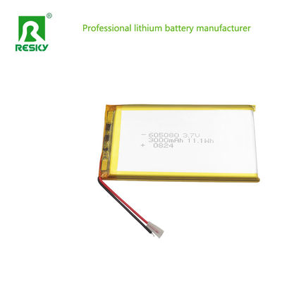 Batería recargable de polímero de litio 3.7V 3000mAh 605080 para Power Bank