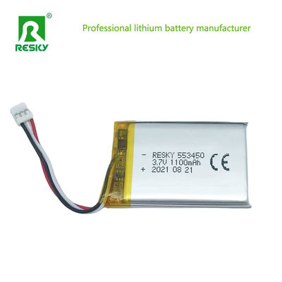 Batería de polímero de litio plano 553450 603450 3.7V 1100mAh 4.07wh