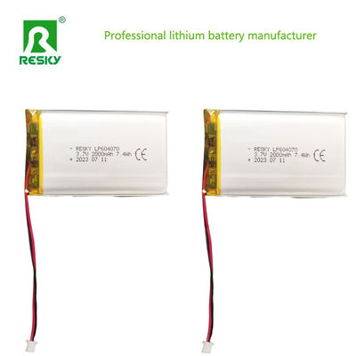 604070 Batería de polímero de litio 3.7v 2000mAh Potencia Baterías Lipo para el consumidor