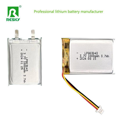 Baterías recargables de polímero de litio Lipo Batería 803040 3.7V 1000mAh