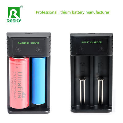 Cargador de batería recargable cilíndrico 2 ranuras para 18650 18500 20650