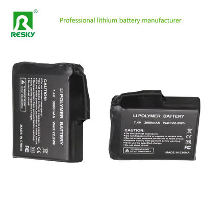 1S1P Batería de litio caliente 3.7V 3000mAh Batería de energía de iones de litio para sombreros calientes