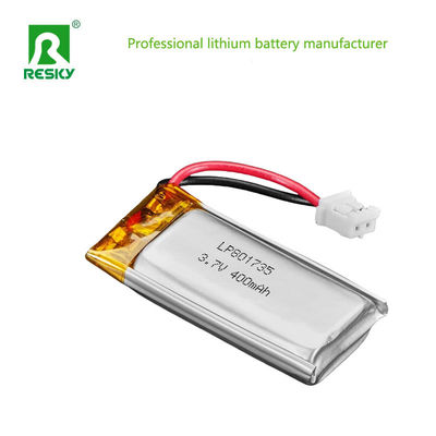 Célula solar de litio 801735 3.7v 400mAh Batería recargable de iones de litio y polímero