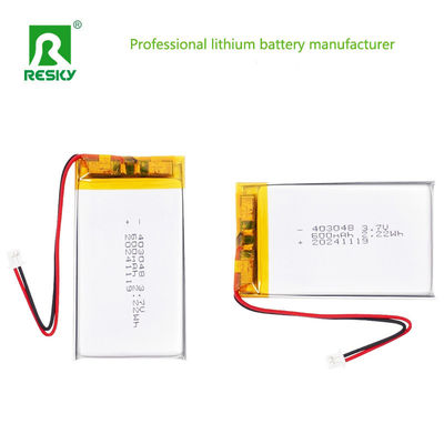 Batería recargable de polímero de litio 403048 3.7V 600mAh 2.22wh Celda de litio para dispositivos portátiles