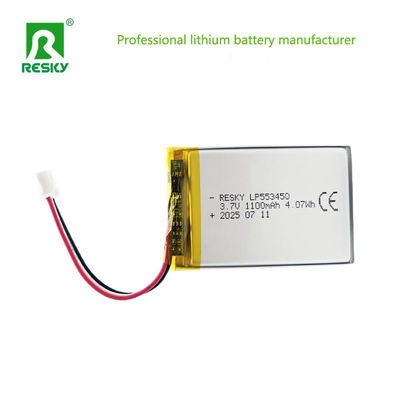 Baterías de litio recargables 553450 3.7V 1100mAh 1200mAh 4.07wh Celda de batería Lipo de almacenamiento