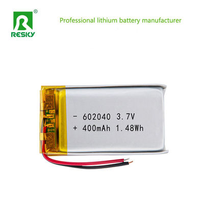 Batería recargable de polímero de litio 602040 400mAh 450mAh 3.7V de potencia