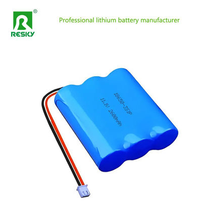 Paquete de batería de iones de litio 11.1V 3s 18650 2600mAh 28.86wh Baterías recargables para lámpara LED