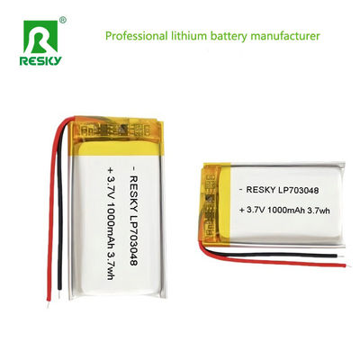 Power Lipo Battery RESKY LP703048 3.7v 1000mAh 3.7Wh Rechargeable Lithium Polymer Batteries